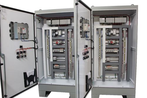 Example Stanyan Hill Controls industrial BMS cabinet interior
